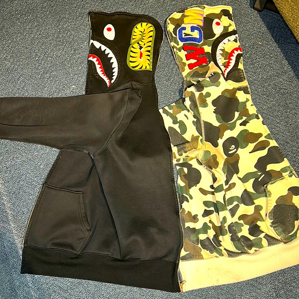 RARE BAPE Half Camo Half Shark Full Zip Hoodie